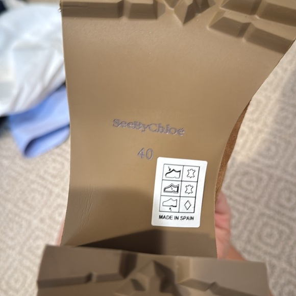 See by Chloe shearling trimmed ankle boots, size 40, never worn. - Picture 6 of 8